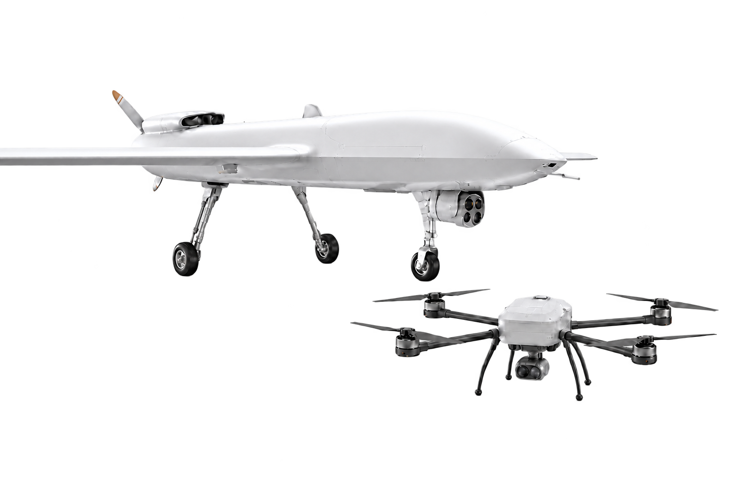 Fixed-wing and multirotor unmanned aerial platforms